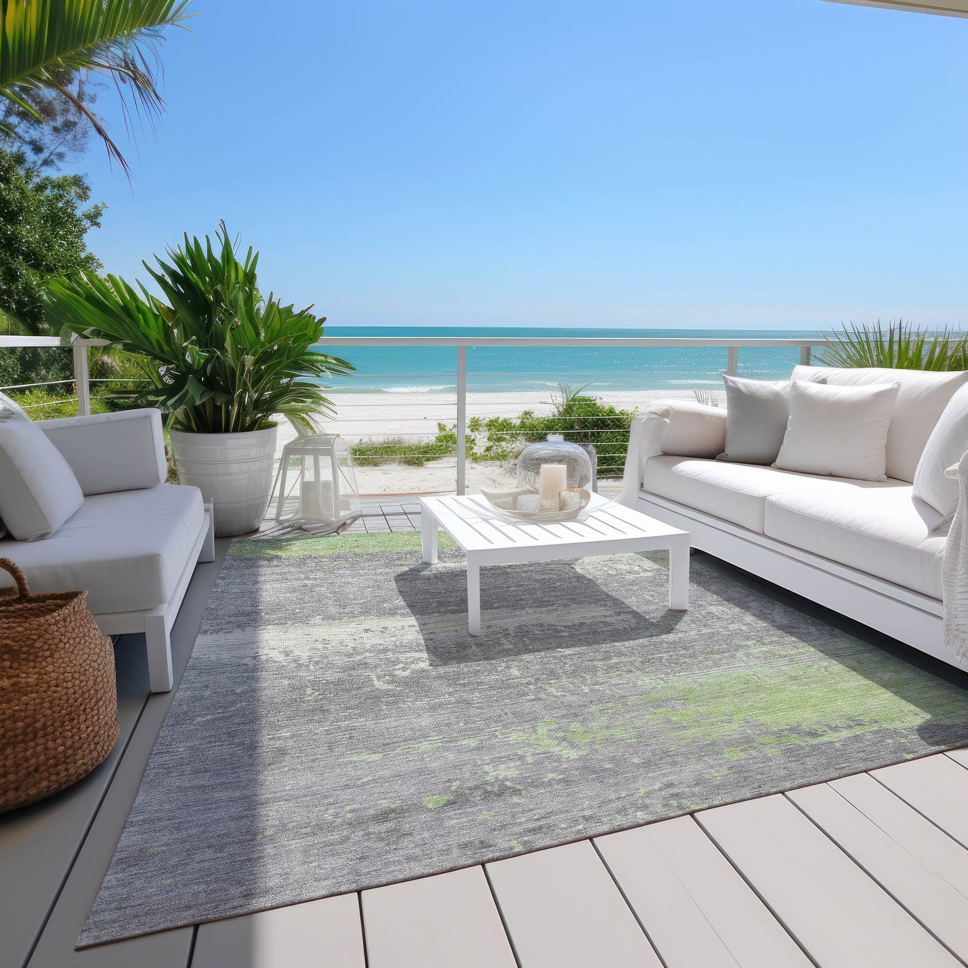 Addison Rugs Maeanor Green Washable Indoor-Outdoor Rug