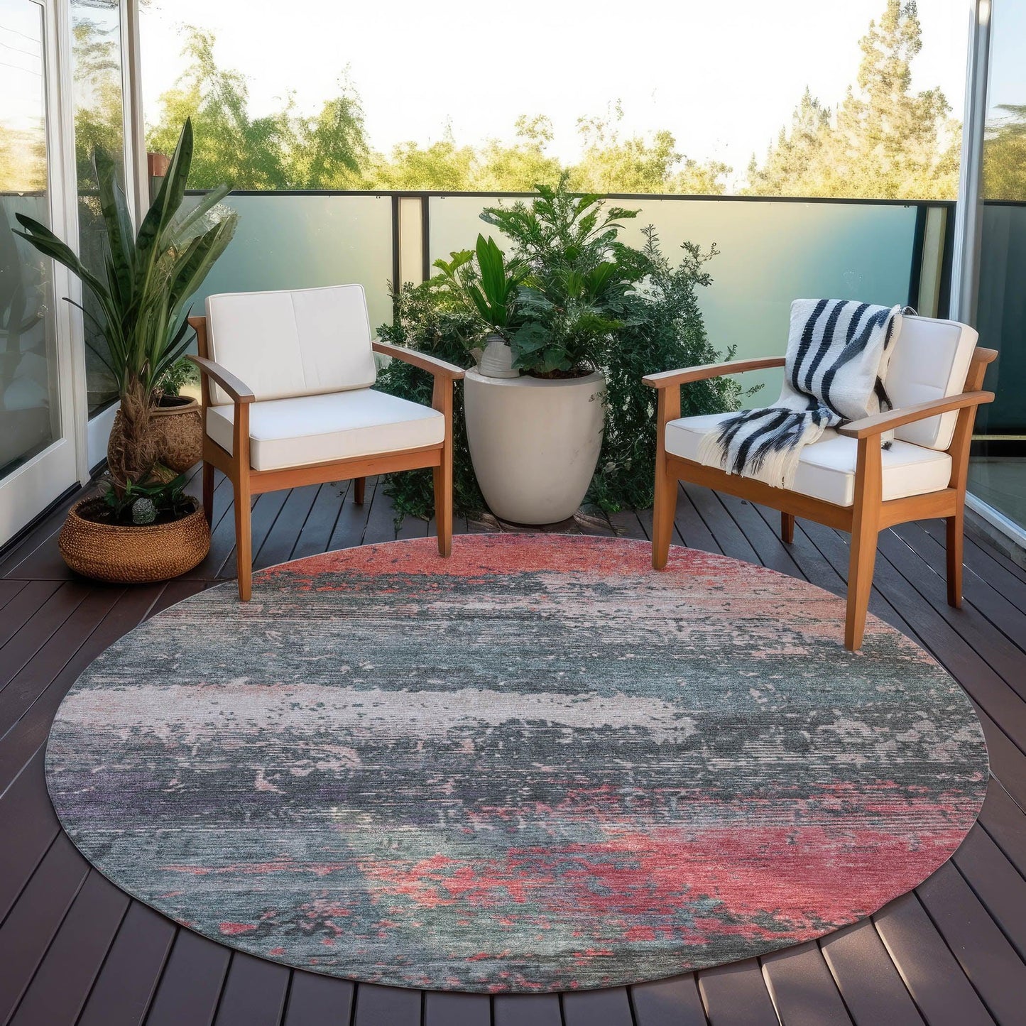 Addison Rugs Maeanor Orange Washable Indoor-Outdoor Rug