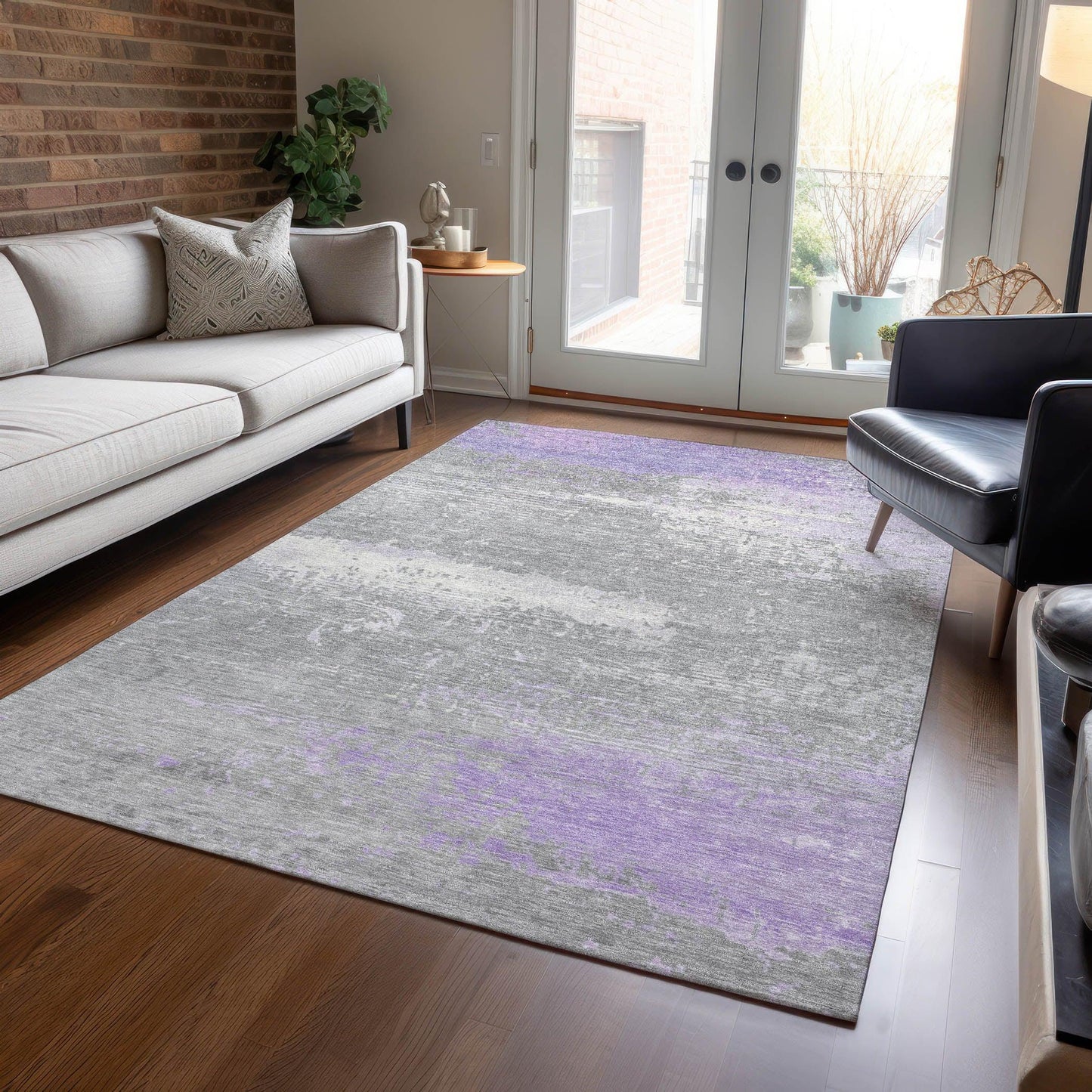 Addison Rugs Maeanor Purple Washable Indoor-Outdoor Rug