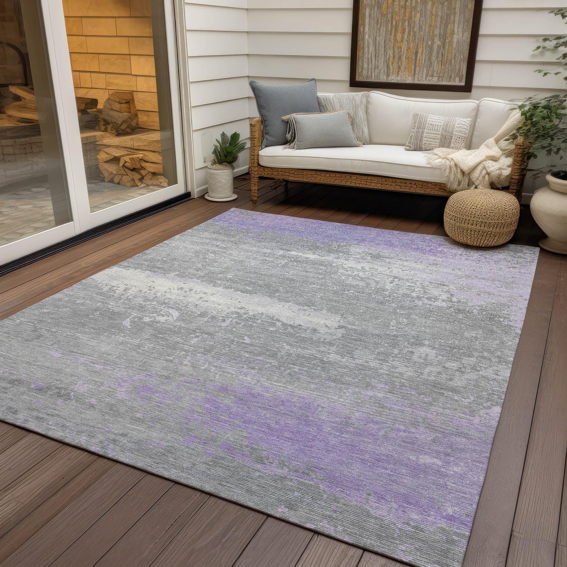Addison Rugs Maeanor Purple Washable Indoor-Outdoor Rug