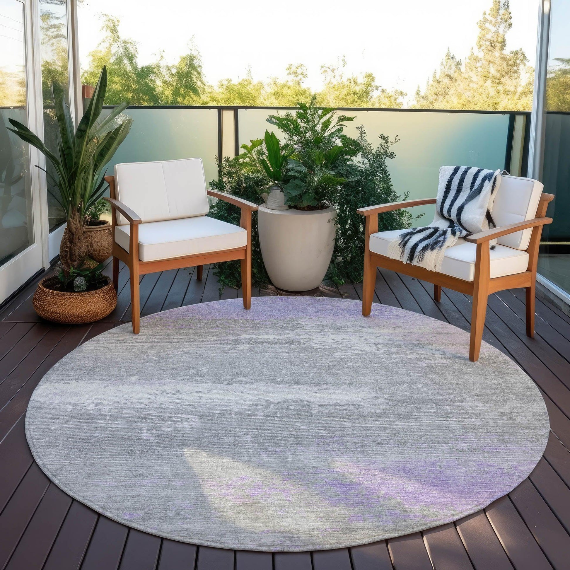 Addison Rugs Maeanor Purple Washable Indoor-Outdoor Rug