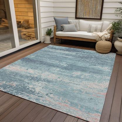 Addison Rugs Maeara Teal Washable Indoor-Outdoor Rug