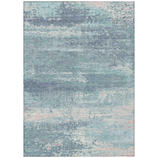 Addison Rugs Maeara Teal Washable Indoor-Outdoor Rug