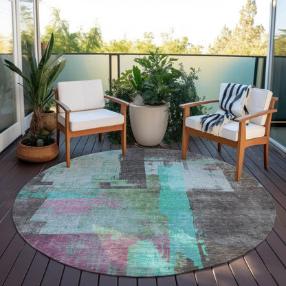 Addison Rugs Maearis Teal Washable Indoor-Outdoor Rug