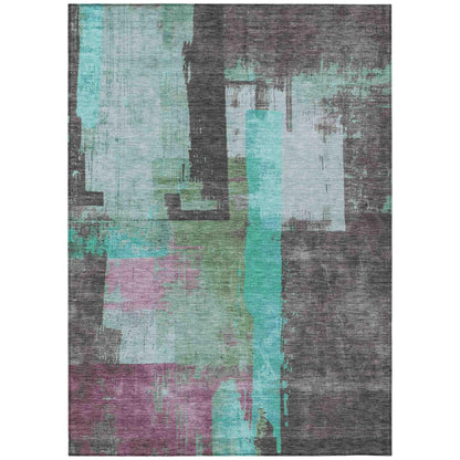 Addison Rugs Maearis Teal Washable Indoor-Outdoor Rug