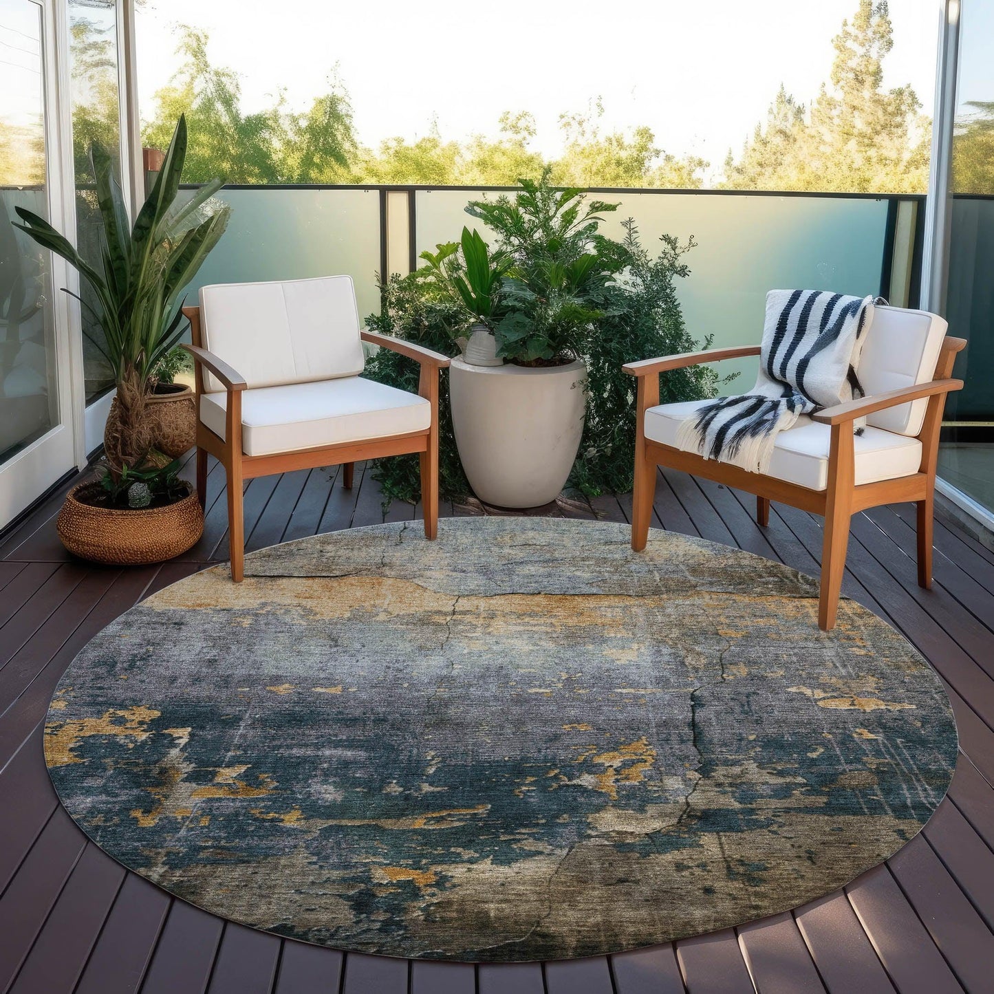 Addison Rugs Maeel Gray Washable Indoor-Outdoor Rug