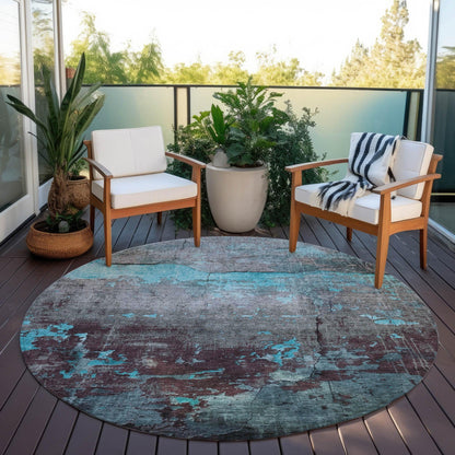 Addison Rugs Maeel Teal Washable Indoor-Outdoor Rug