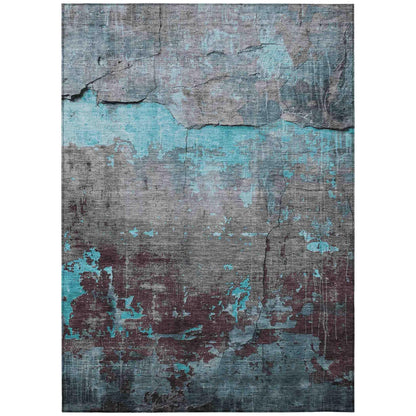 Addison Rugs Maeel Teal Washable Indoor-Outdoor Rug