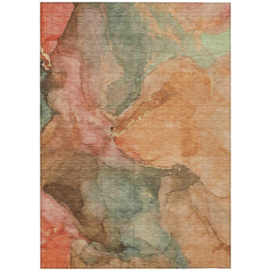 Addison Rugs Maeira Orange Washable Indoor-Outdoor Rug