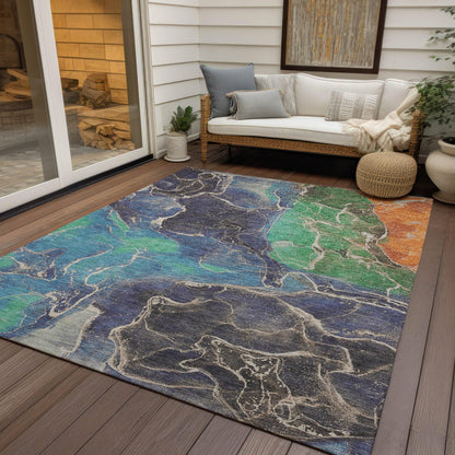 Addison Rugs Maeon Blue Washable Indoor-Outdoor Rug