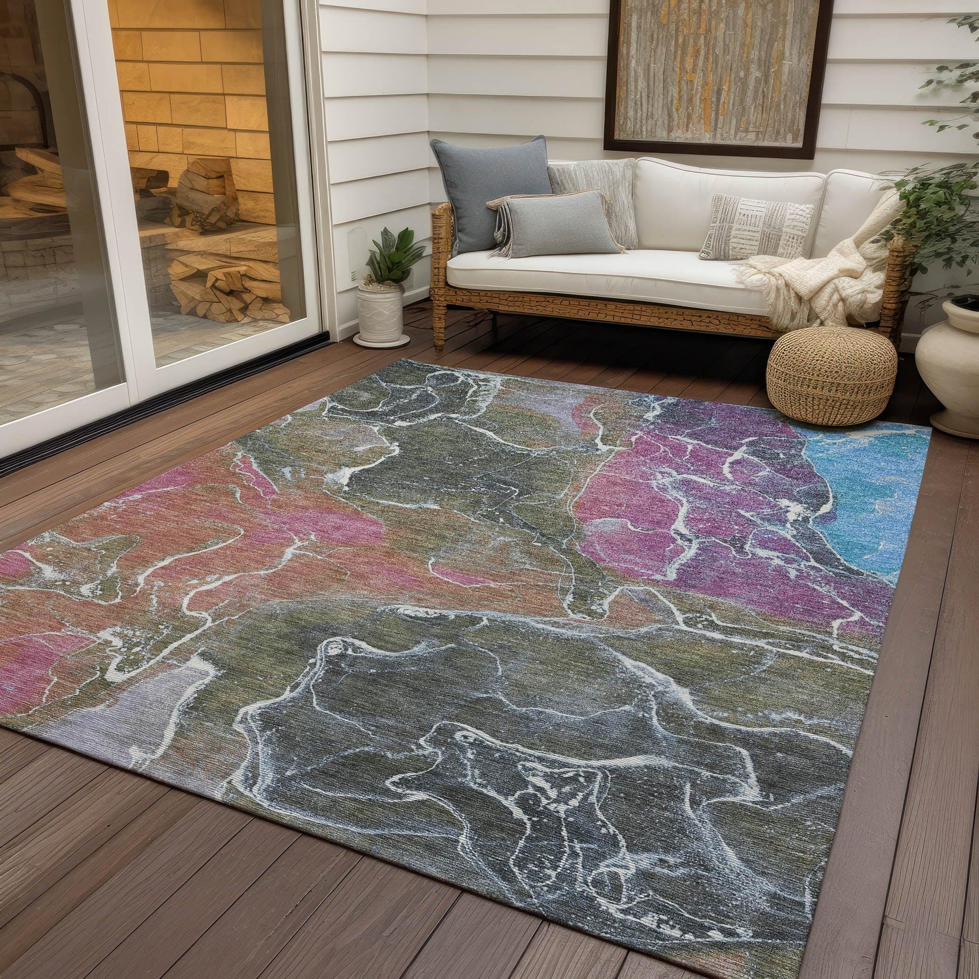 Addison Rugs Maeon Brown Washable Indoor-Outdoor Rug