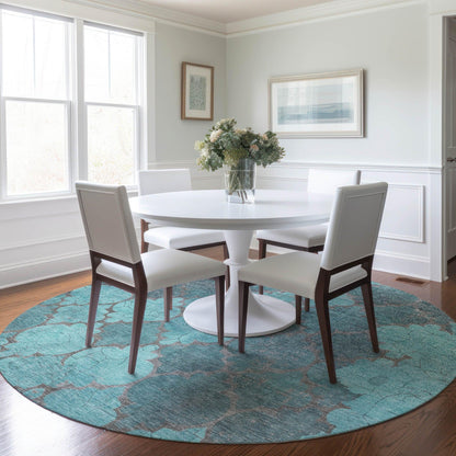 Addison Rugs Maeoril Teal Washable Indoor-Outdoor Rug