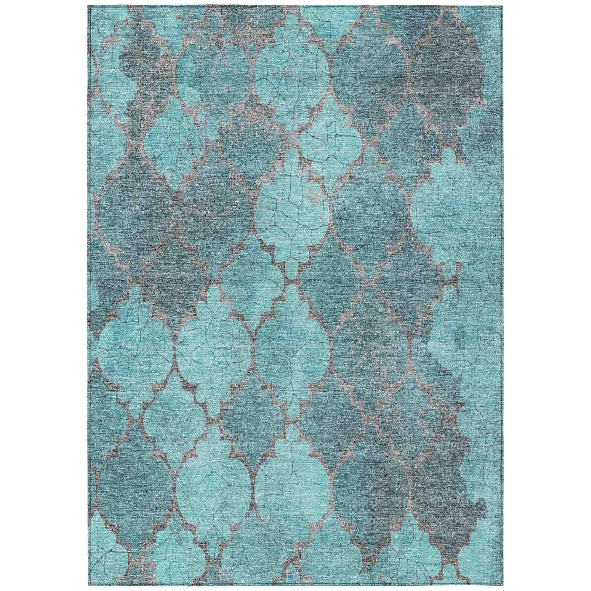 Addison Rugs Maeoril Teal Washable Indoor-Outdoor Rug