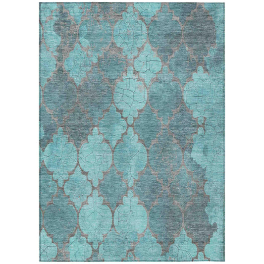 Addison Rugs Maeoril Teal Washable Indoor-Outdoor Rug
