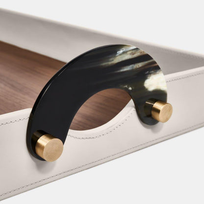 Luho Design House Maeve Leather Warp Rectangular Tray
