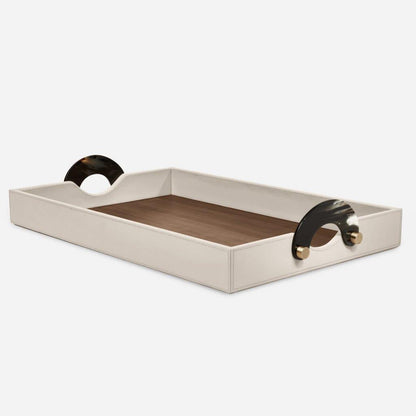 Luho Design House Maeve Leather Warp Rectangular Tray