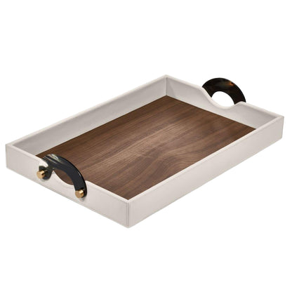 Luho Design House Maeve Leather Warp Rectangular Tray