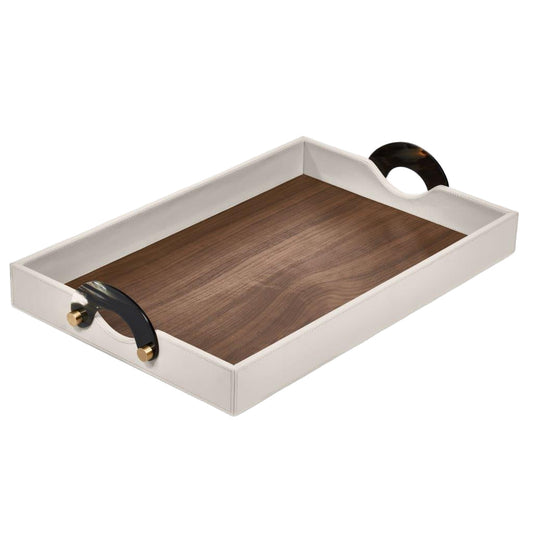 Luho Design House Maeve Leather Warp Rectangular Tray