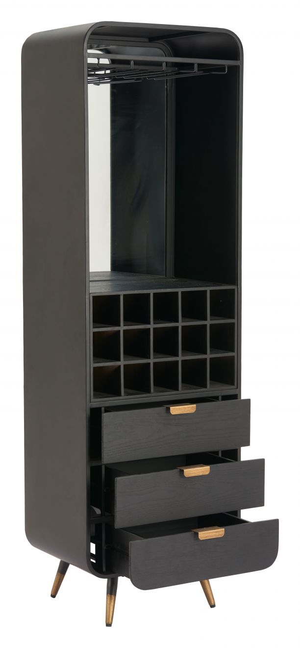 Zuo Modern Magara Wooden Black Bar Cabinet