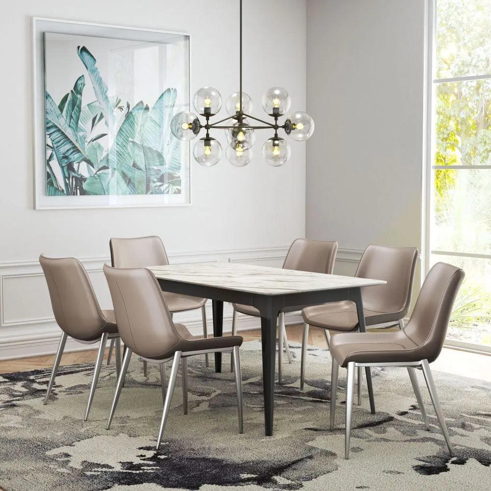 Magnus Leather Dining Chair 2PC - LOOMLAN - Zuo Modern - Dining Chairs