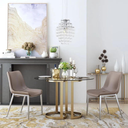 Magnus Leather Dining Chair 2PC - LOOMLAN - Zuo Modern - Dining Chairs