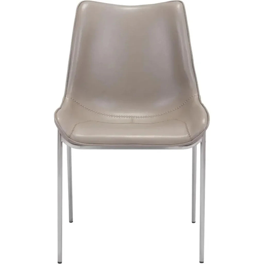 Magnus Leather Dining Chair 2PC - LOOMLAN - Zuo Modern - Dining Chairs