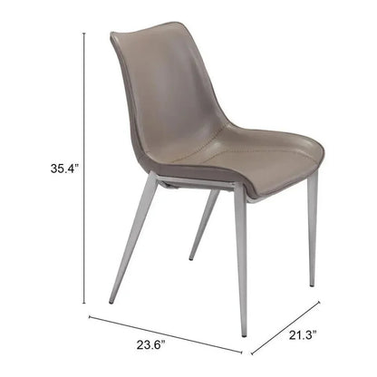 Magnus Leather Dining Chair 2PC - LOOMLAN - Zuo Modern - Dining Chairs