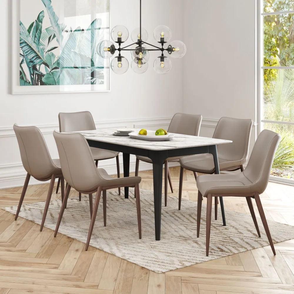 Magnus Leather Dining Chair 2PC - LOOMLAN - Zuo Modern - Dining Chairs