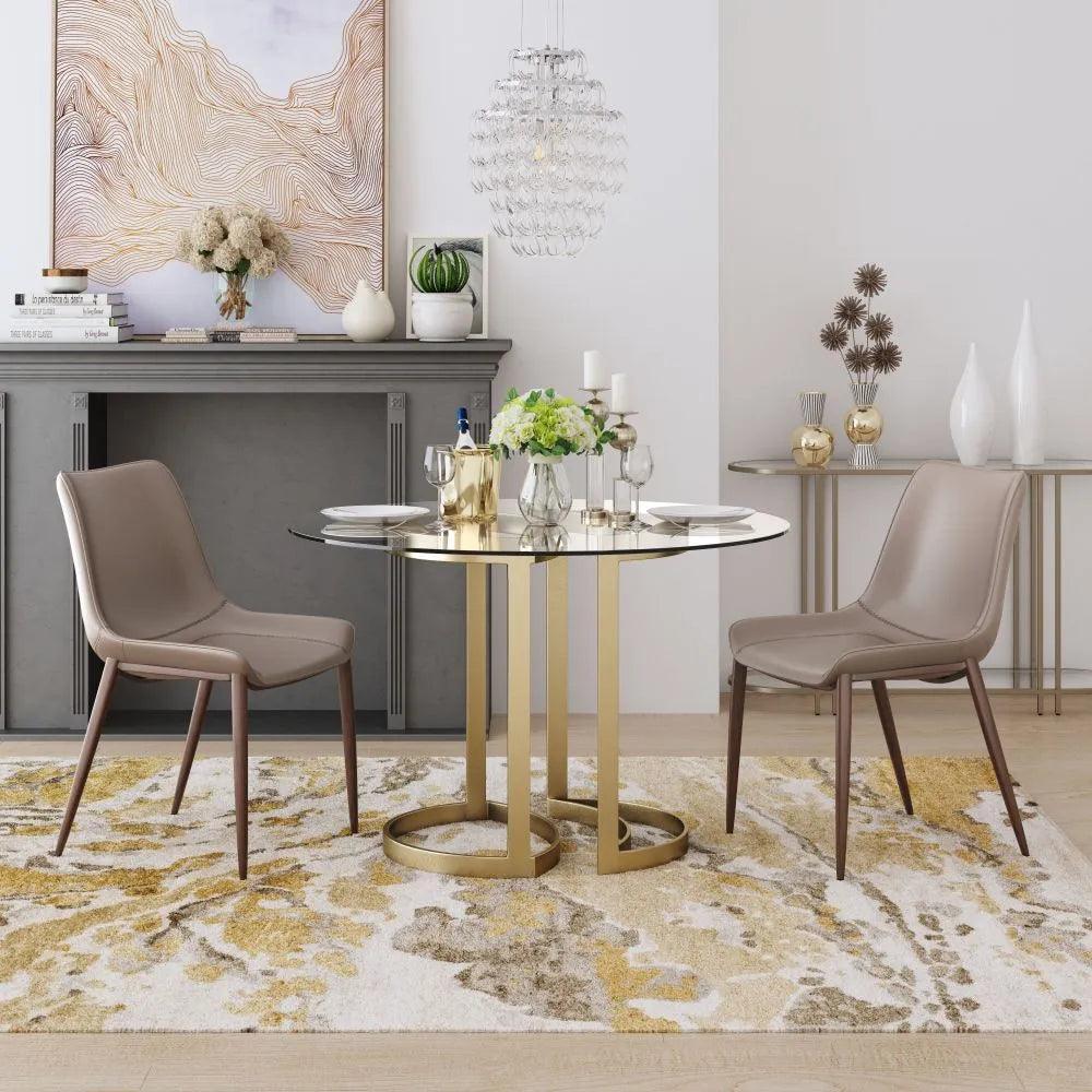 Magnus Leather Dining Chair 2PC - LOOMLAN - Zuo Modern - Dining Chairs