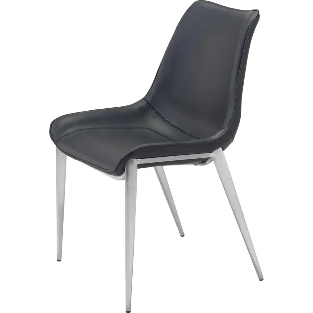 Magnus Leather Dining Chair 2PC - LOOMLAN - Zuo Modern - Dining Chairs