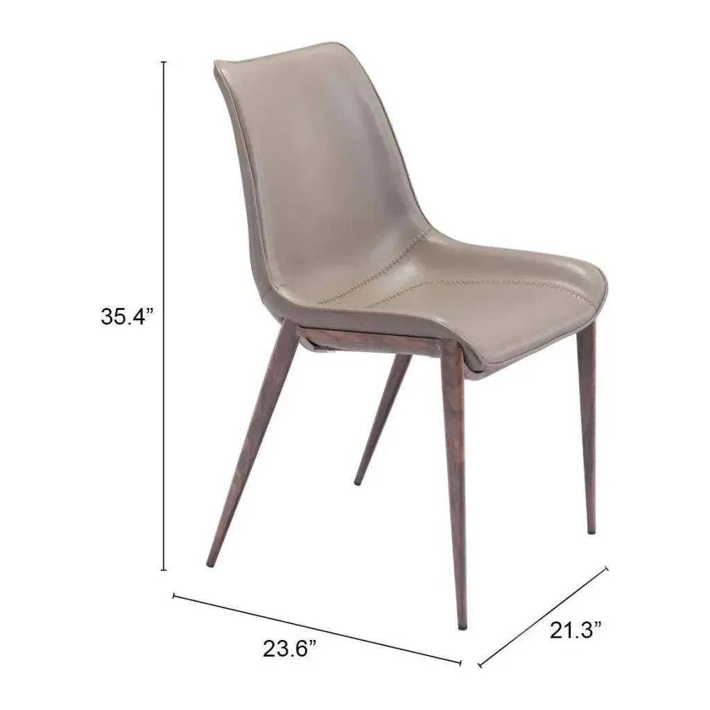 Magnus Leather Dining Chair 2PC - LOOMLAN - Zuo Modern - Dining Chairs