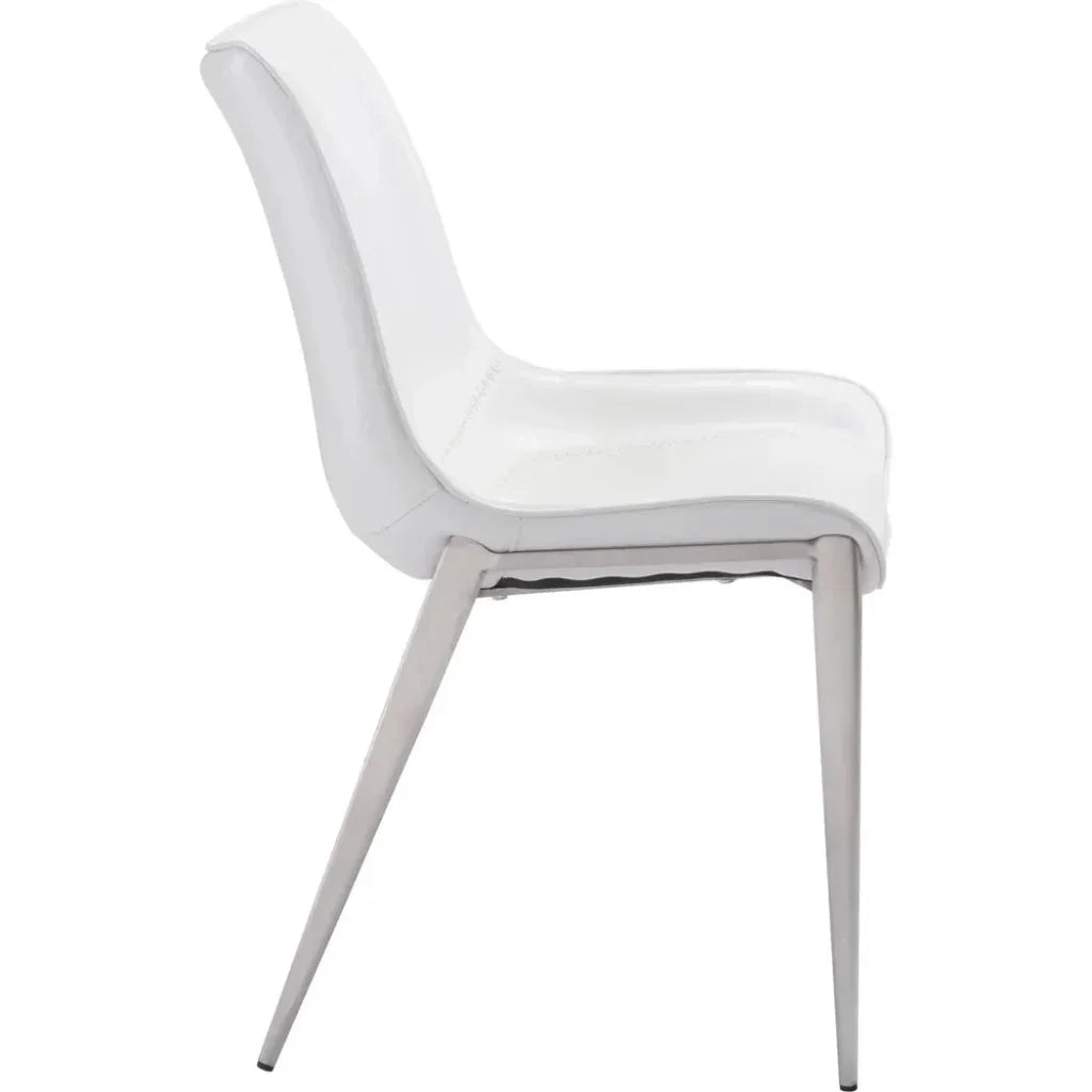 Magnus Leather Dining Chair 2PC - LOOMLAN - Zuo Modern - Dining Chairs