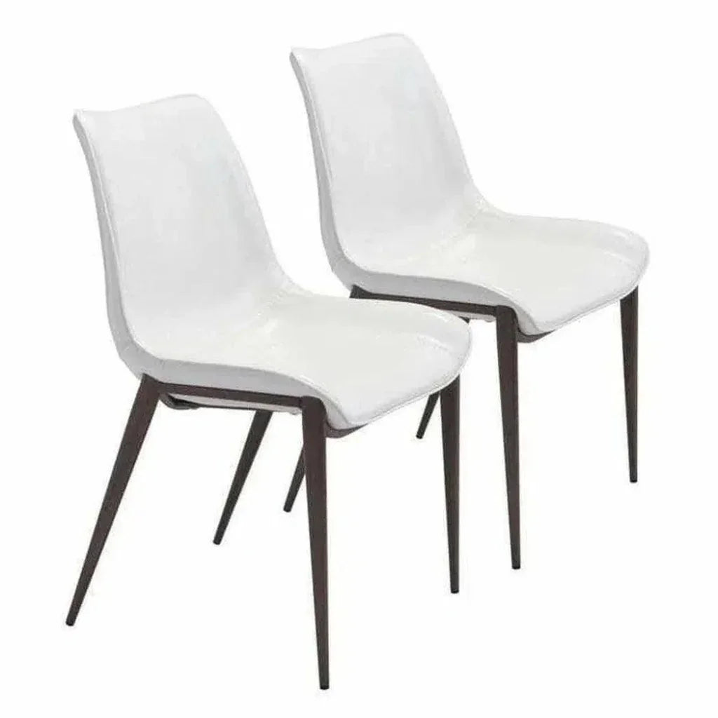 Magnus Leather Dining Chair 2PC - LOOMLAN - Zuo Modern - Dining Chairs