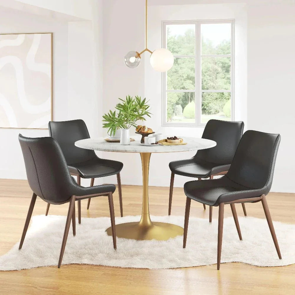 Magnus Leather Dining Chair 2PC - LOOMLAN - Zuo Modern - Dining Chairs
