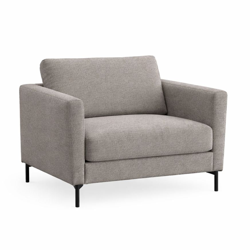 LOOMLAN Custom Upholstery Maison Elegant High Armrest Fabric & Leather Accent Chair
