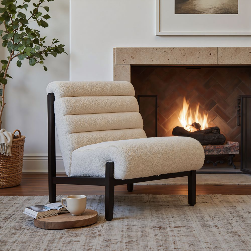 Zuo Modern Maki Shearling Fabric Accent Chair
