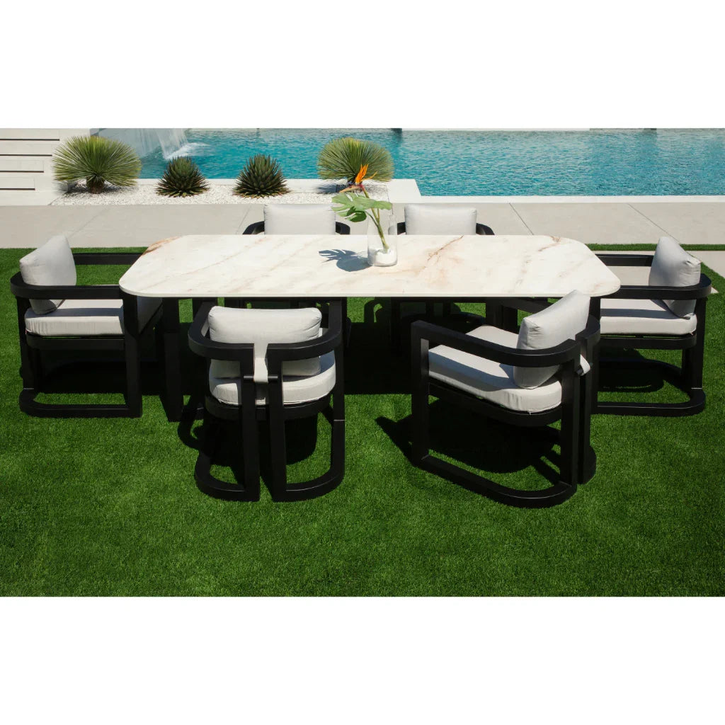 Malibu Aluminum Framed Outdoor Dining Table -- view 3