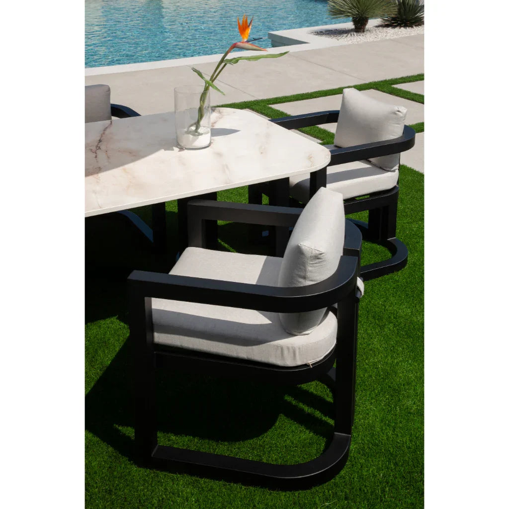 Malibu Aluminum Framed Outdoor Dining Table -- view 5