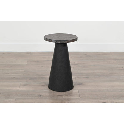 Sunny D Malibu Martini Wood Top Round Side Table