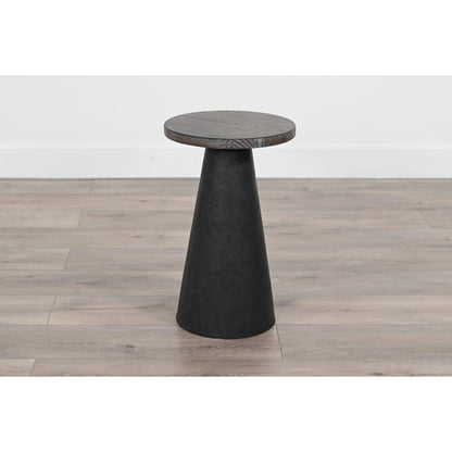 Sunny D Malibu Martini Wood Top Round Side Table