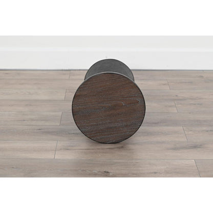 Sunny D Malibu Martini Wood Top Round Side Table