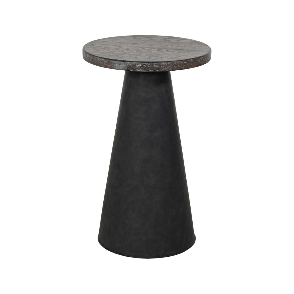 Sunny D Malibu Martini Wood Top Round Side Table