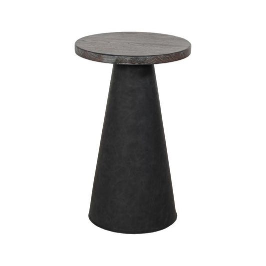 Sunny D Malibu Martini Wood Top Round Side Table
