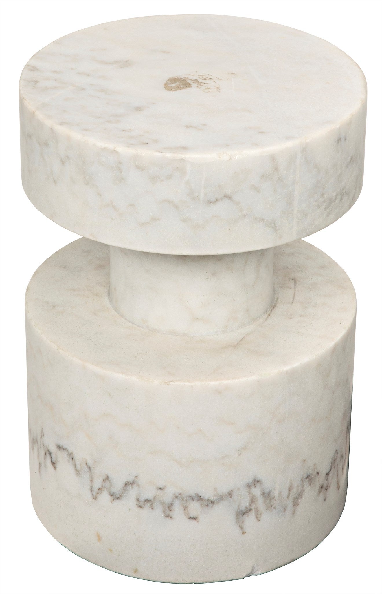 Mamud Marble White Round Side Table-Side Tables-Noir-Sideboards and Things