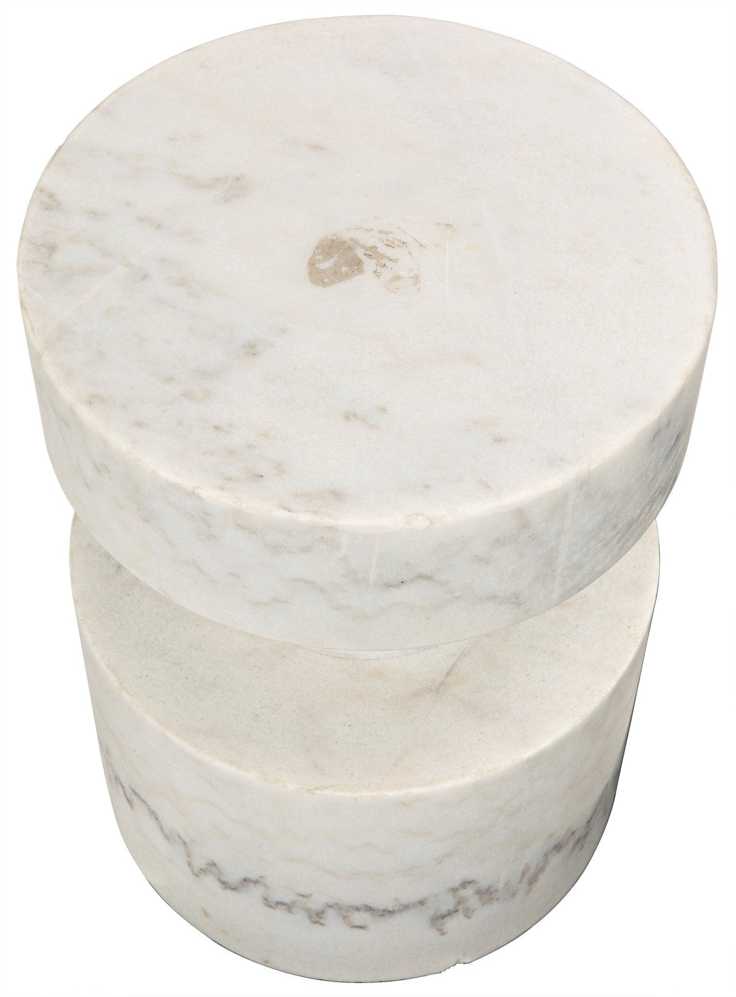 Mamud Marble White Round Side Table-Side Tables-Noir-Sideboards and Things