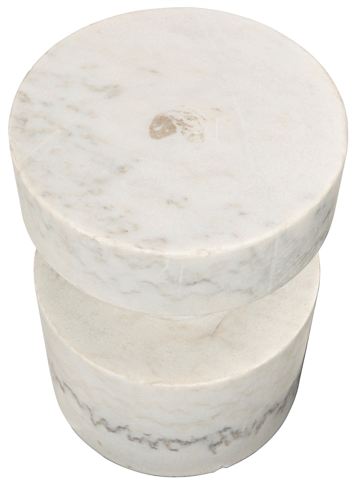 Mamud Marble White Round Side Table-Side Tables-Noir-Sideboards and Things