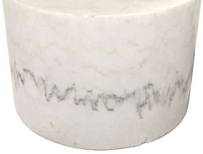 Mamud Marble White Round Side Table-Side Tables-Noir-Sideboards and Things