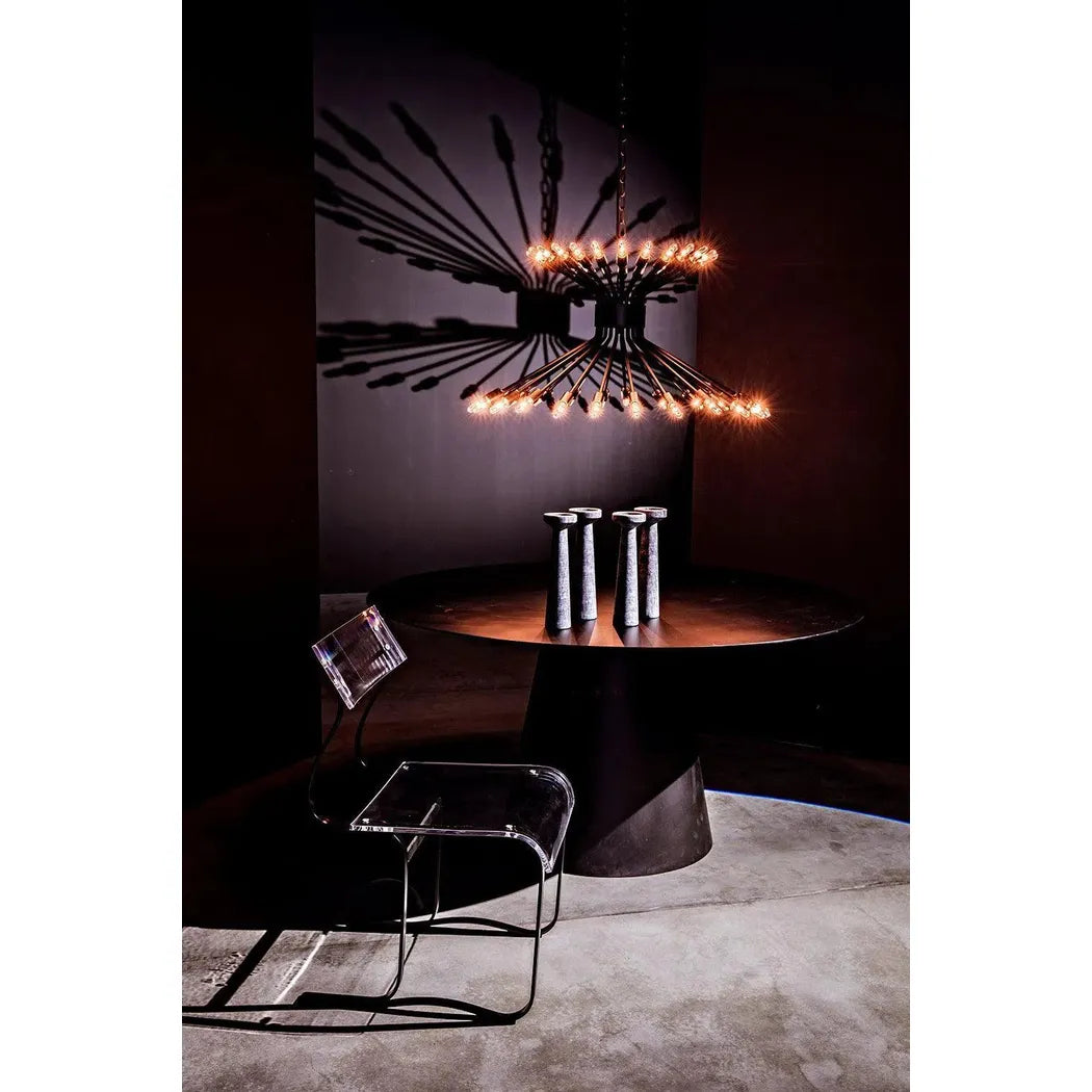 Mancini Chandelier, Black Steel