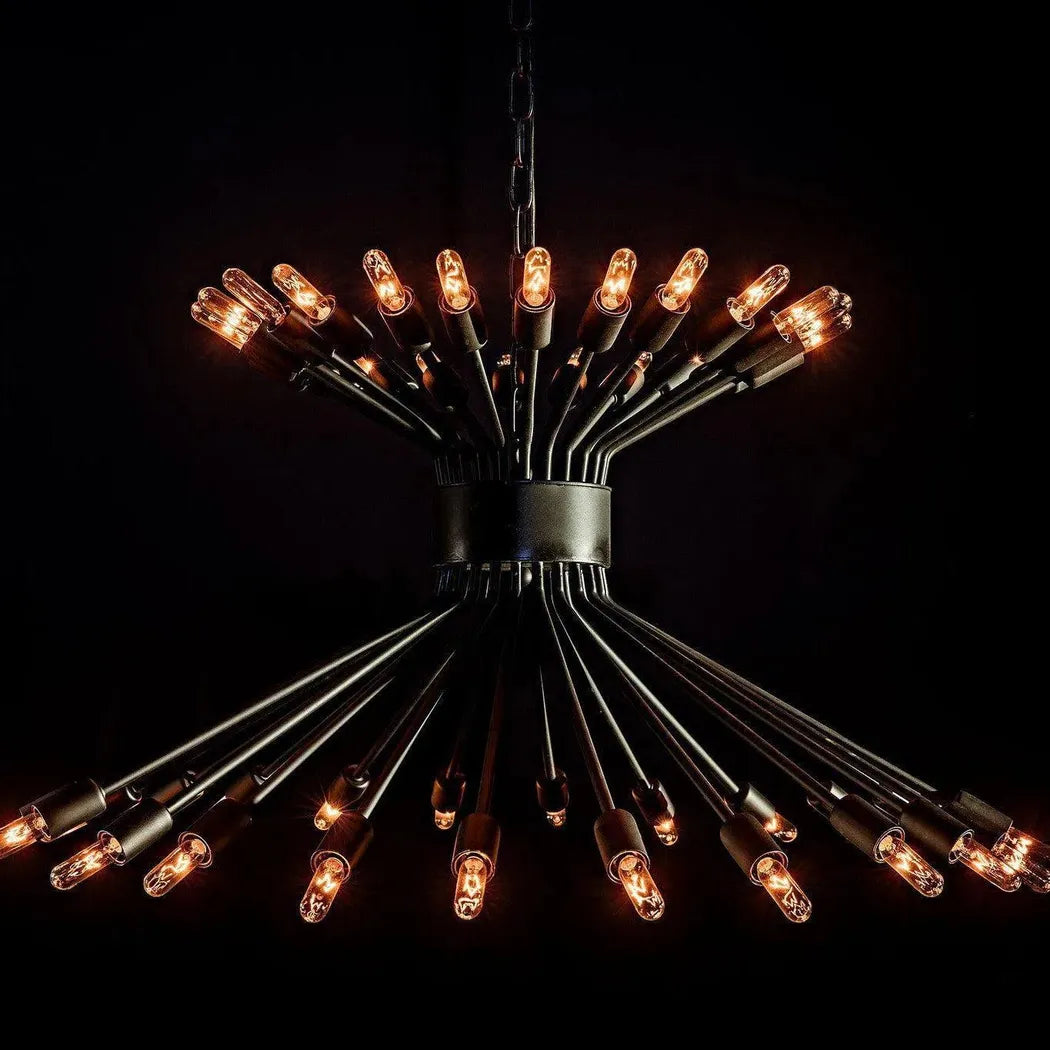 Mancini Chandelier, Black Steel