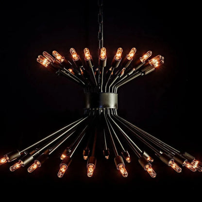 Mancini Chandelier, Black Steel